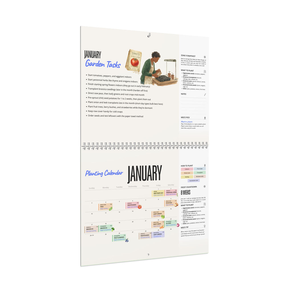 The 2027 Garden Planting Calendar (Zone 9) - Physical Calendar