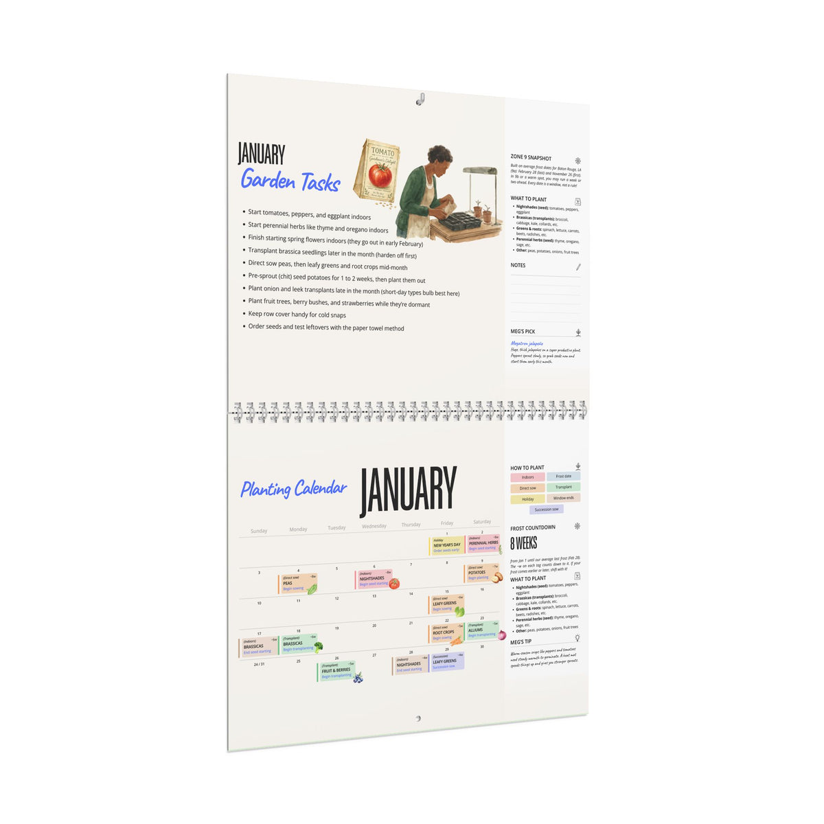 The 2027 Garden Planting Calendar (Zone 9) - Physical Calendar
