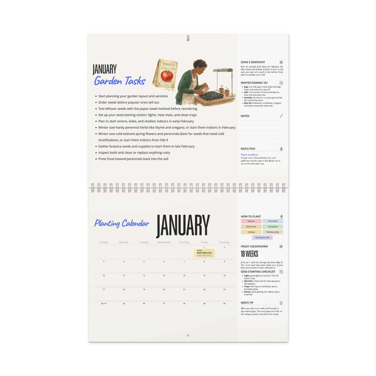 The 2027 Garden Planting Calendar (Zone 5) - Physical Calendar