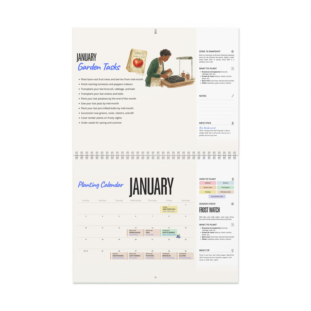 2027 Zone 10 Desert Southwest Planting Calendar