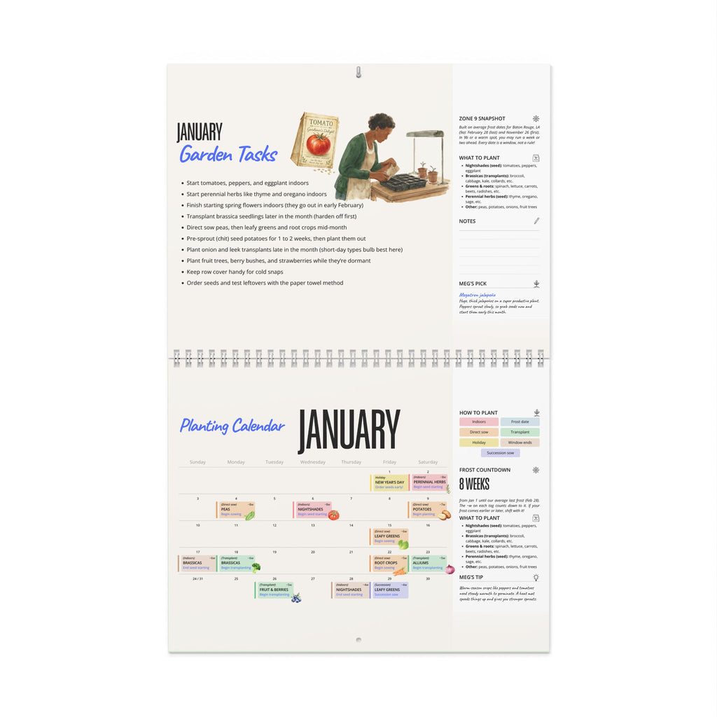 The 2027 Garden Planting Calendar (Zone 9) - Physical Calendar
