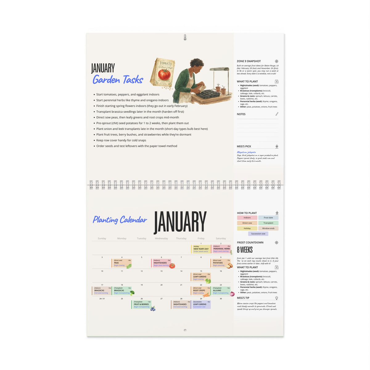 The 2027 Garden Planting Calendar (Zone 9) - Physical Calendar