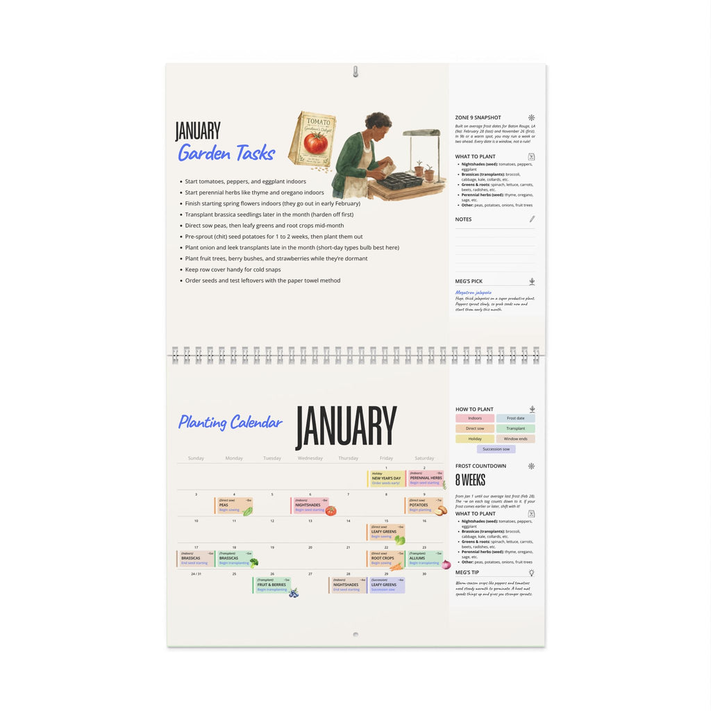 2027 Zone 9 Planting Calendar