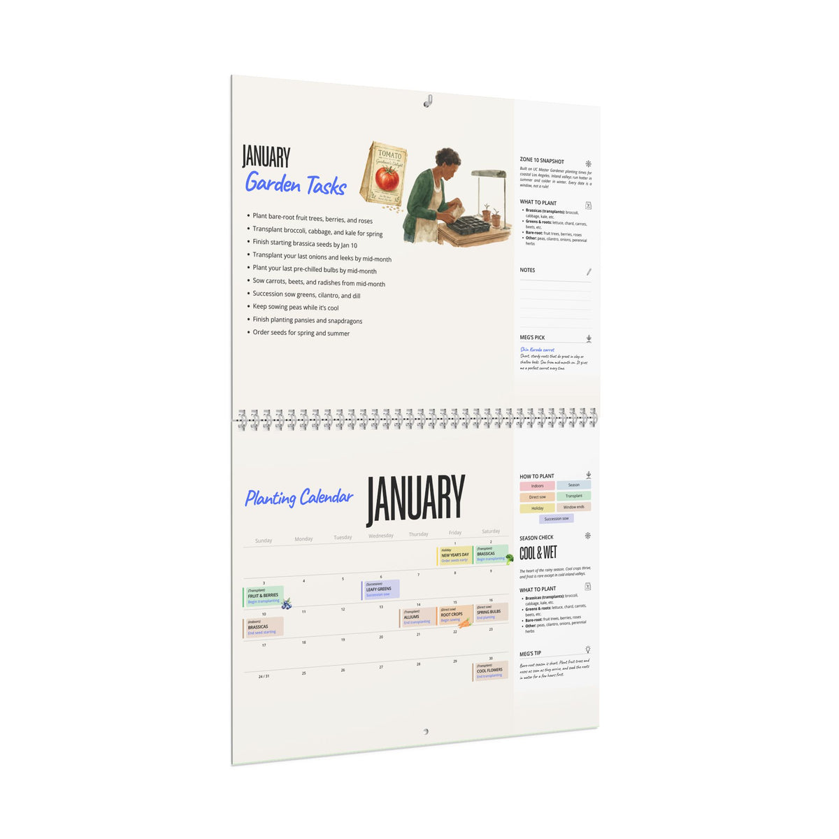 The 2027 Garden Planting Calendar (Zone 10 Southern California) - Physical Calendar