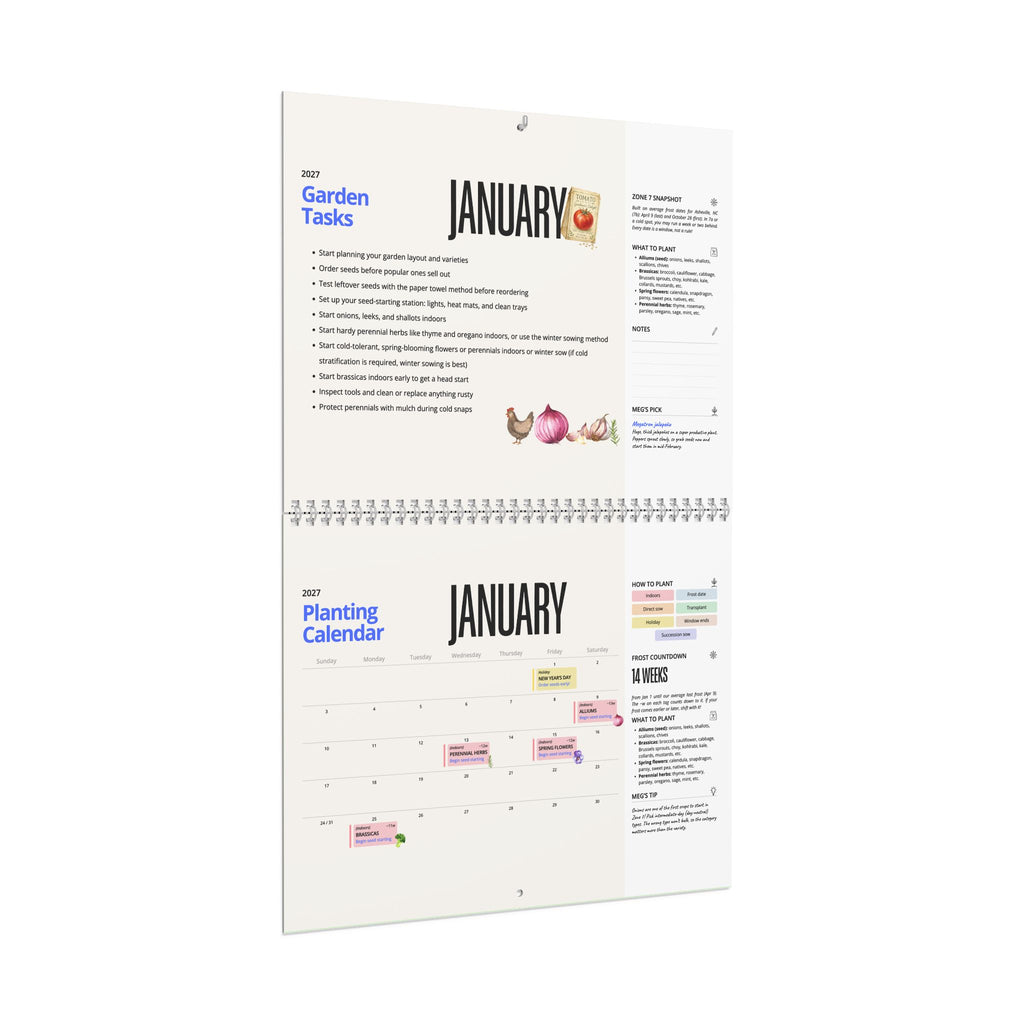 The 2027 Garden Planting Calendar (Zone 7) - Physical Calendar