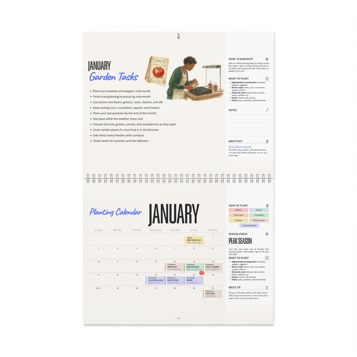 The 2027 Garden Planting Calendar (Zone 10 Florida) - Physical Calendar