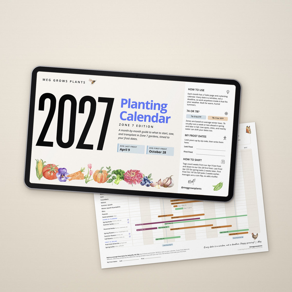 The 2027 Garden Planting Calendar (Zone 7) - Digital Download