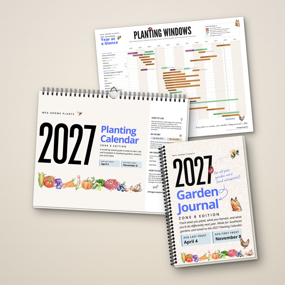 The 2027 Zone 8 Garden Bundle - Calendar + Journal
