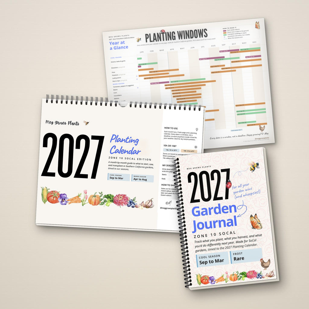 2027 Zone 10 Southern California Garden Bundle: printed Planting Calendar, Garden Journal and the Year-at-a-Glance printable