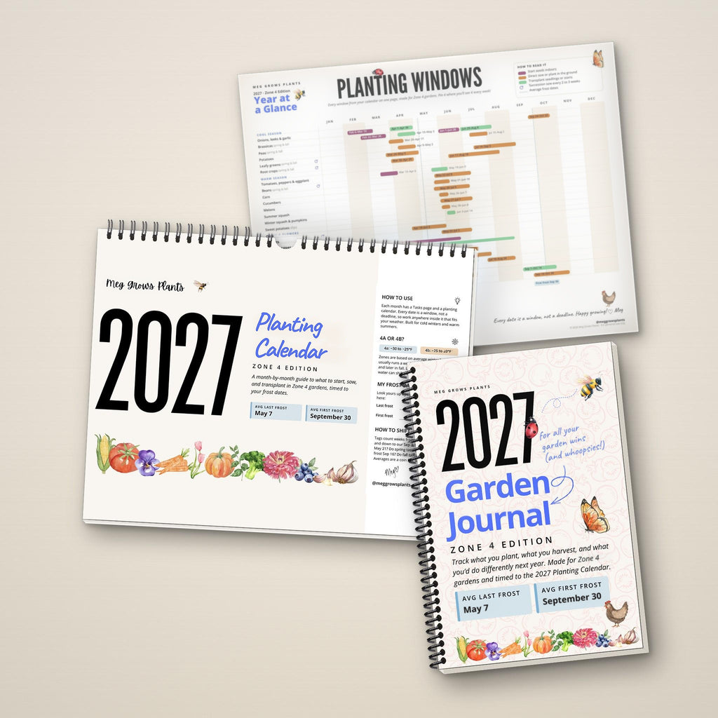2027 Zone 4 Garden Bundle: printed Planting Calendar, Garden Journal and the Year-at-a-Glance printable