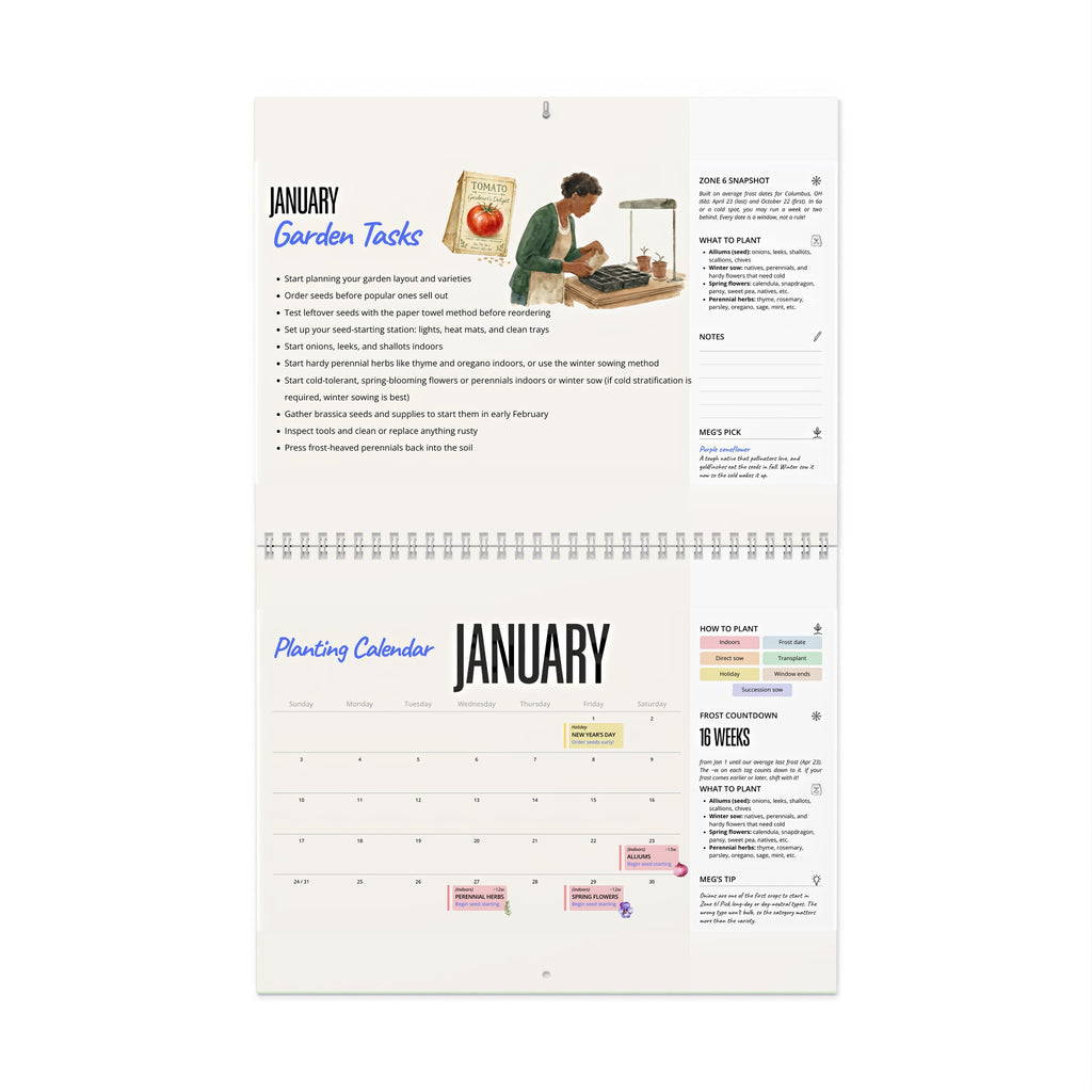 The 2027 Zone 6 Midwest & Northeast Garden Bundle - Calendar + App