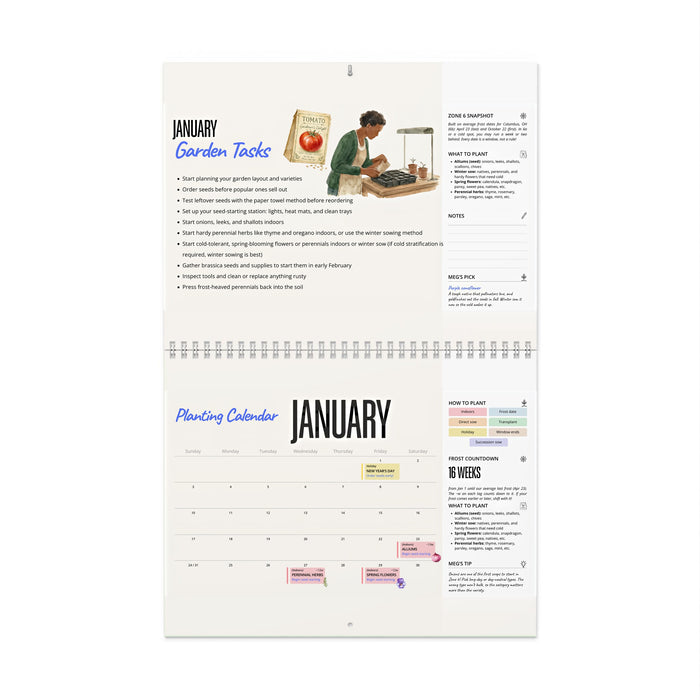 The 2027 Garden Planting Calendar (Zone 6 Midwest & Northeast) - Physical Calendar