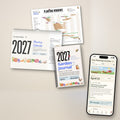 2027 Zone 8 Garden Bundle: printed Planting Calendar, Garden Journal, the Year-at-a-Glance printable and the Planting Calendar App on a phone