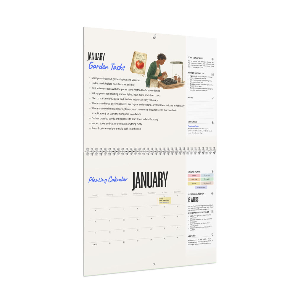 The 2027 Garden Planting Calendar (Zone 5) - Physical Calendar