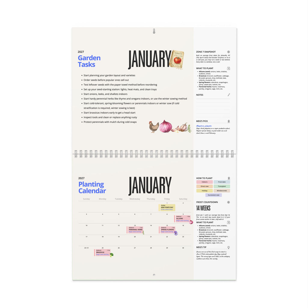 The 2027 Garden Planting Calendar (Zone 7) - Physical Calendar