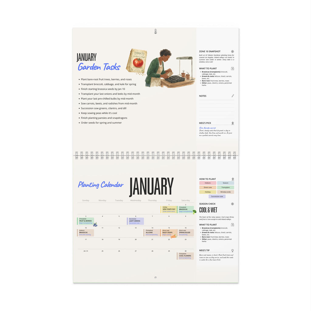 The 2027 Garden Planting Calendar (Zone 10 Southern California) - Physical Calendar
