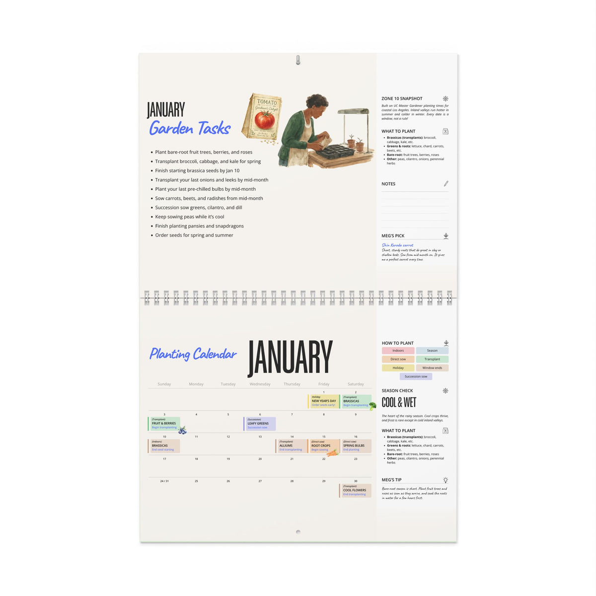 The 2027 Garden Planting Calendar (Zone 10 Southern California) - Physical Calendar