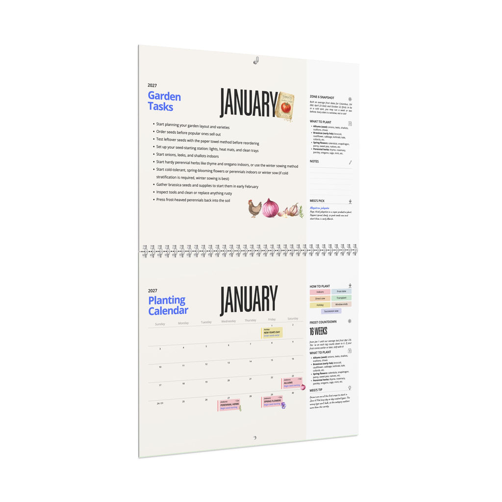 The 2027 Garden Planting Calendar (Zone 6) - Physical Calendar