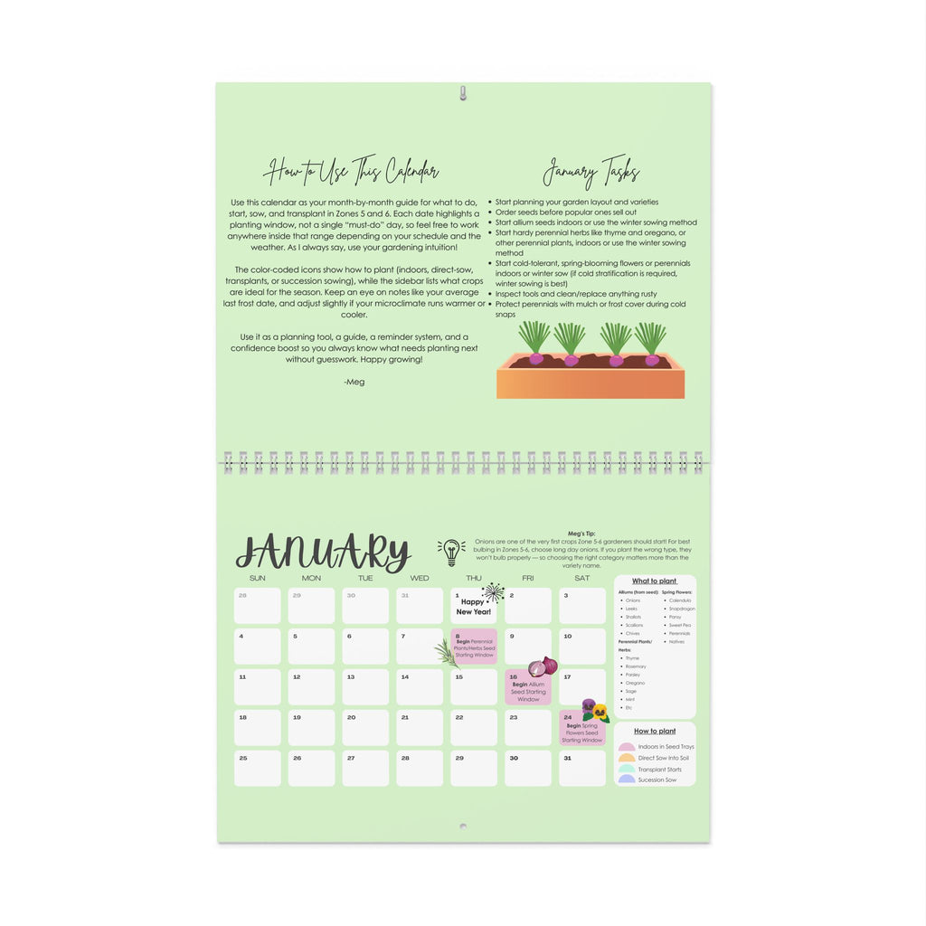 The Garden Planting Calendar (Zones 5 & 6)