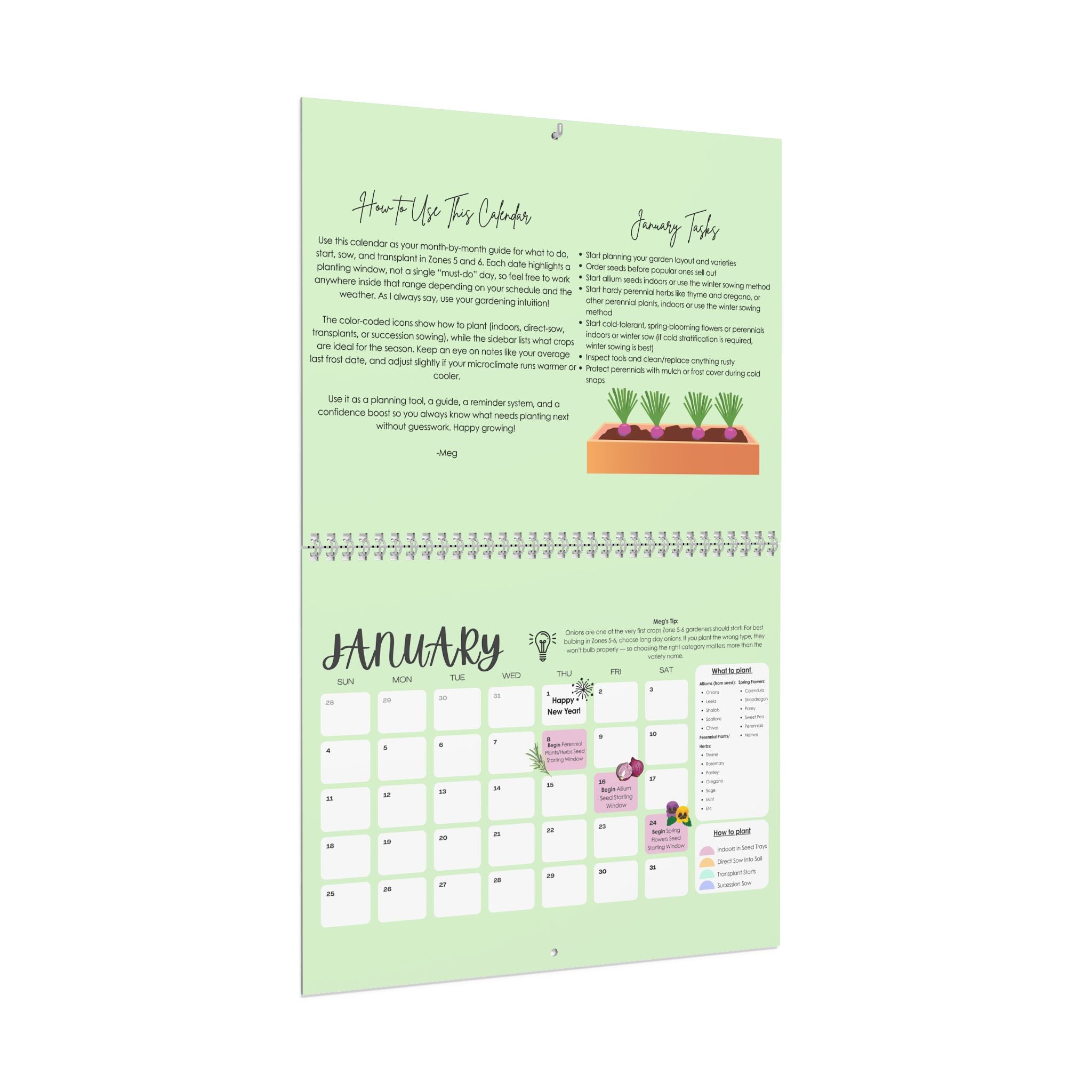 The Garden Planting Calendar (Zones 5 & 6) - DIGITAL DOWNLOAD