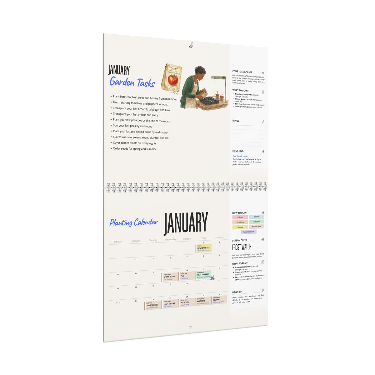 The 2027 Garden Planting Calendar (Zone 10 Desert Southwest) - Physical Calendar